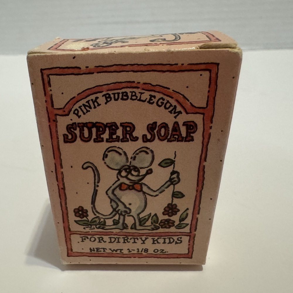 Vtg 1975 Super Soap For Dirty Kids Pink Bubblegum 1 1/8 Oz Village Bath Products